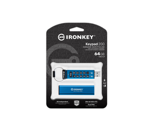 Kingston 64GB IronKey Keypad 200 FIPS 140-3 Lvl 3 AES-256 - 1070341 - zdjęcie 2